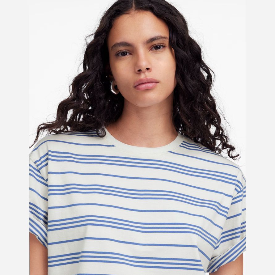 womens madewell cotton relaxed oversized t-shirts white blue