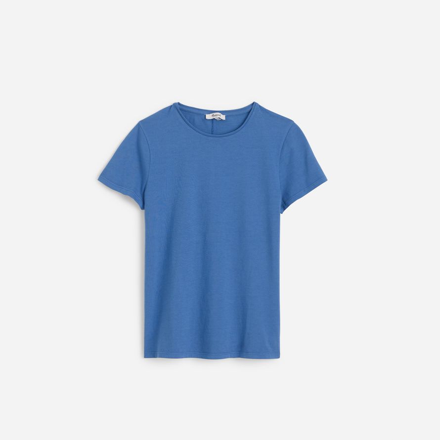 blue madewell essential slim lightweight cotton womens t-shirts
