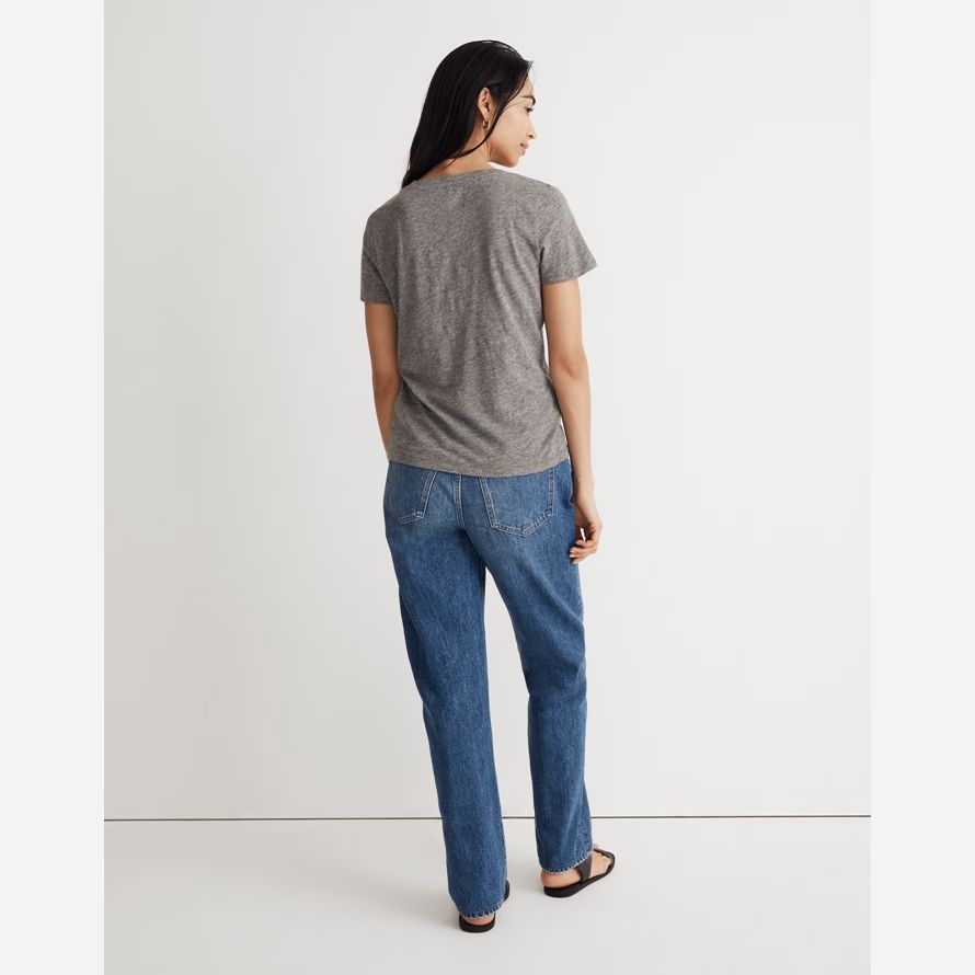 madewell whisper cotton v-neck womens t-shirts grey