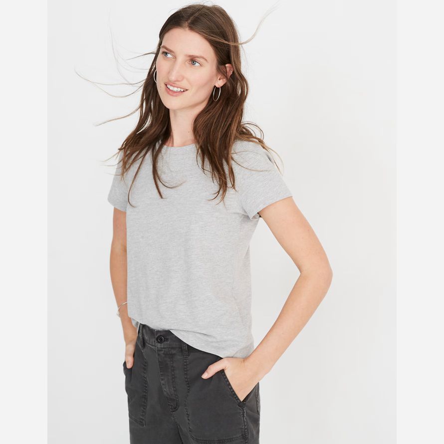 womens madewell northside vintage t-shirts light grey
