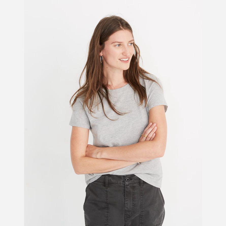 womens madewell northside vintage t-shirts light grey
