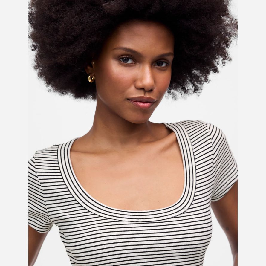 madewell regenerative cotton ribbed scoopneck womens t-shirts black white