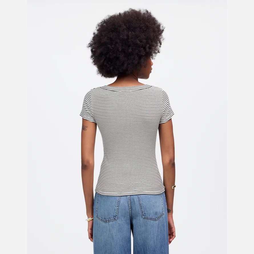 madewell regenerative cotton ribbed scoopneck womens t-shirts black white