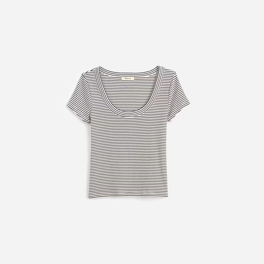 madewell regenerative cotton ribbed scoopneck womens t-shirts black white