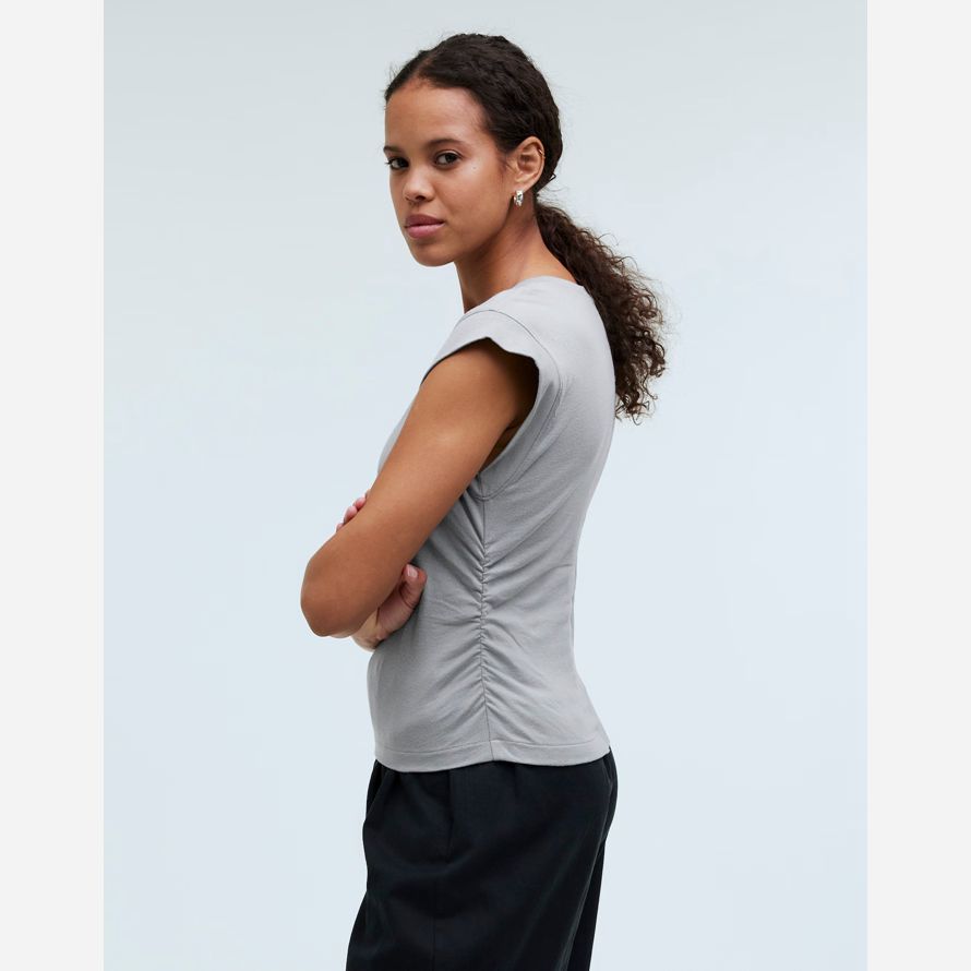 madewell side-cinch muscle womens t-shirts grey