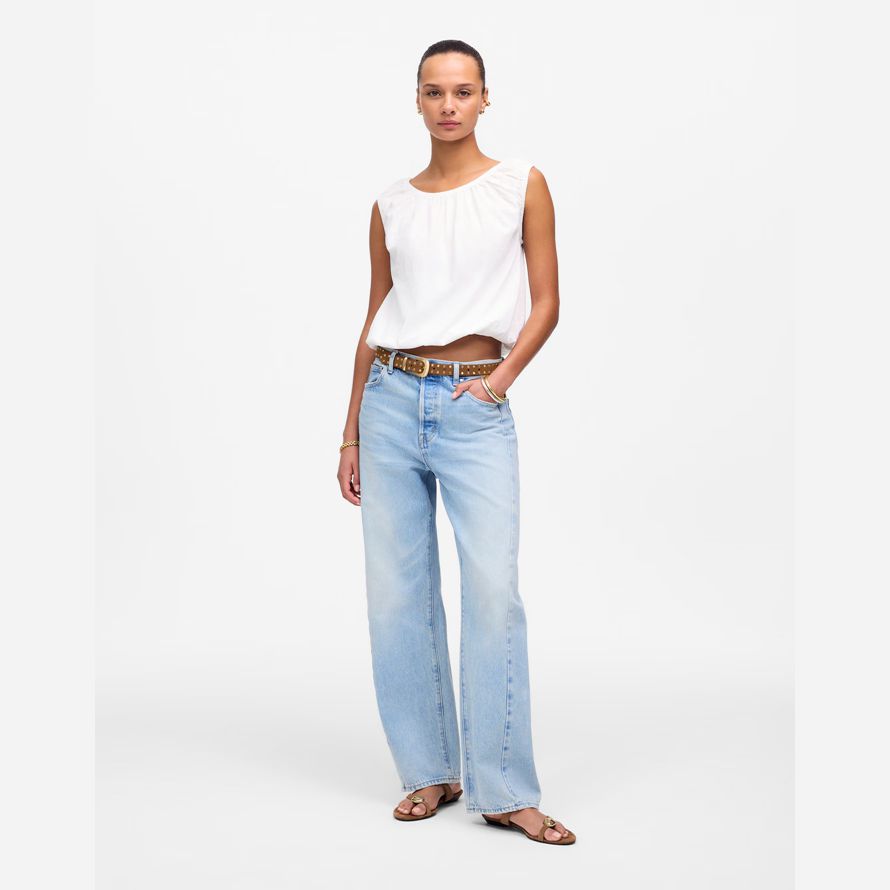 white madewell boatneck bubble womens t-shirts