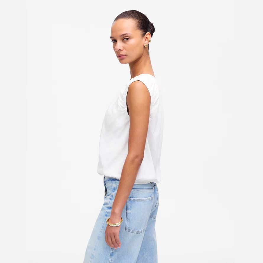 white madewell boatneck bubble womens t-shirts