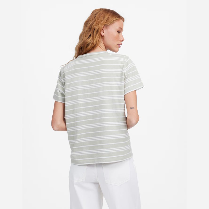 white green womens madewell cotton perfect crewneck t-shirts