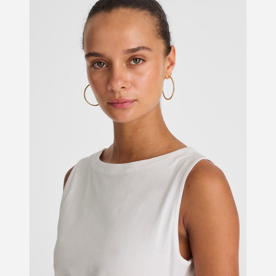 madewell cinched crewneck womens tank white