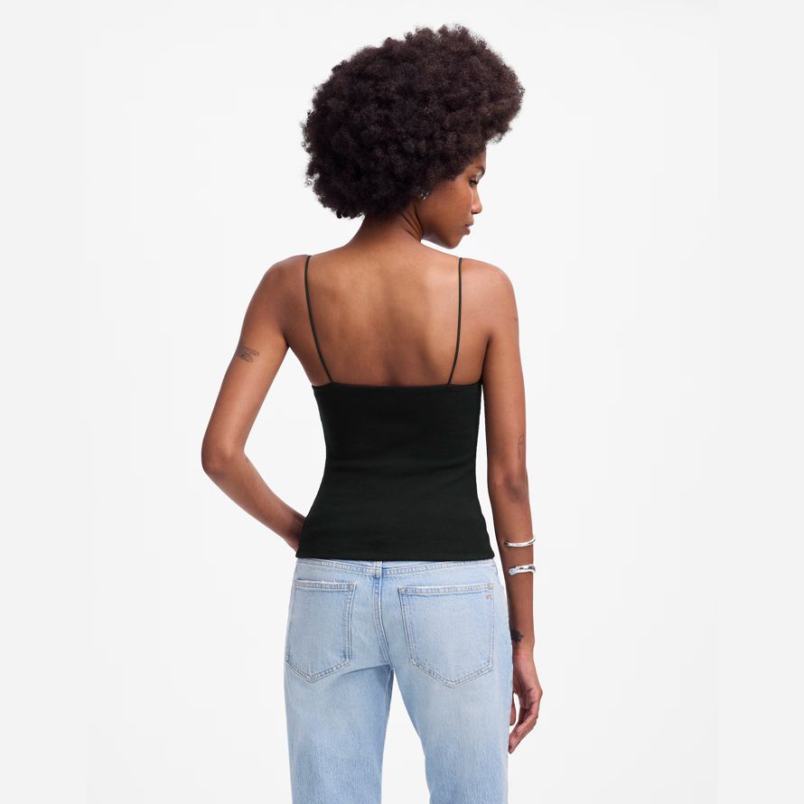 womens madewell squareneck tank black