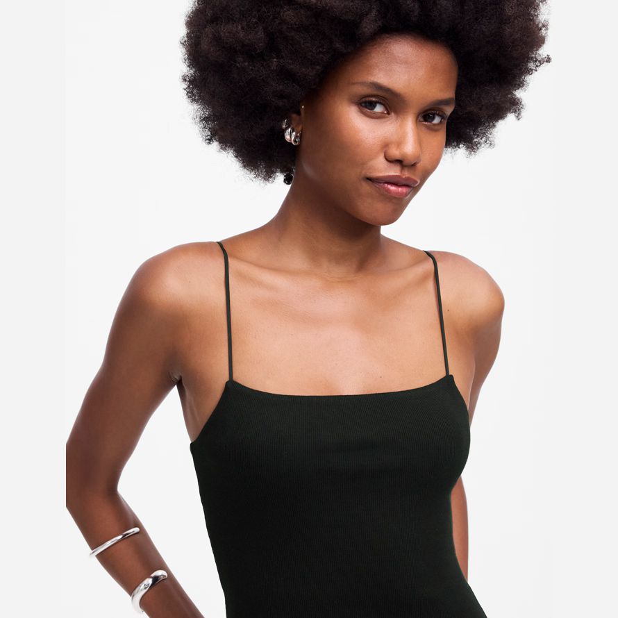 womens madewell squareneck tank black