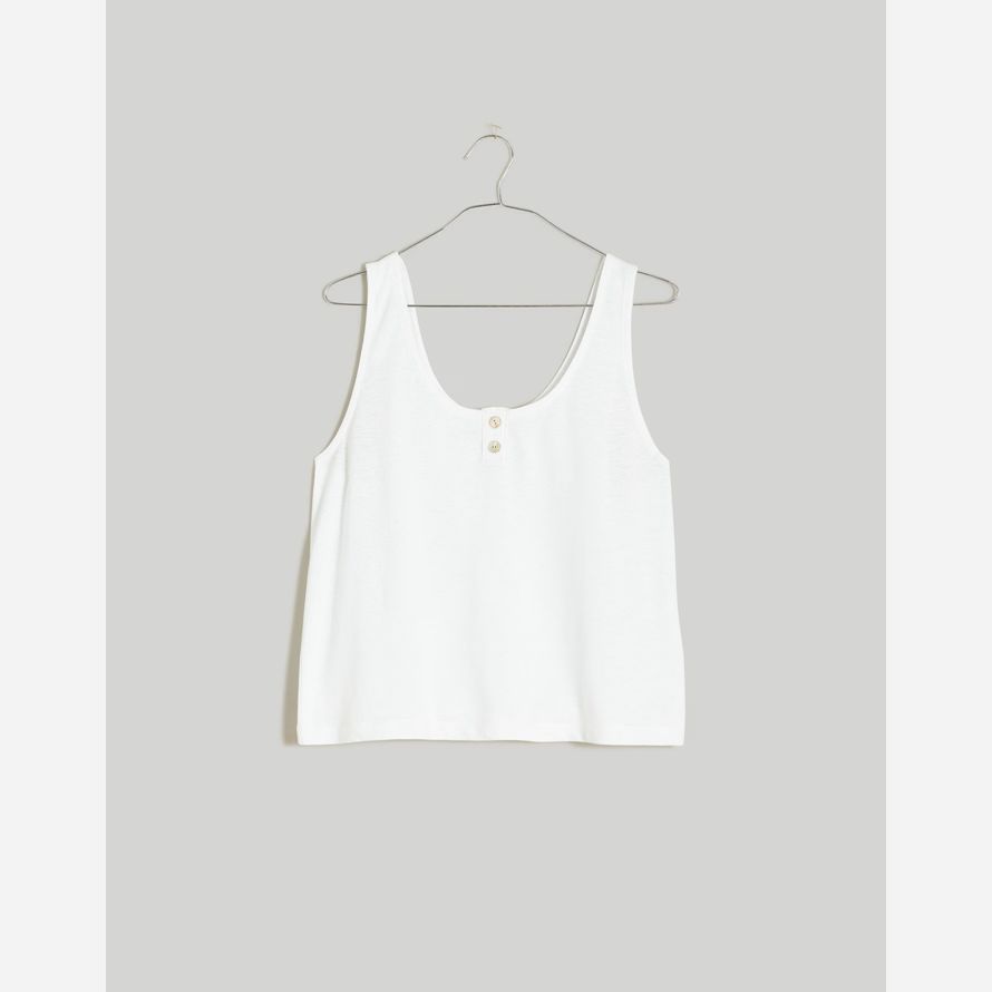 white womens madewell pointelle henley tank