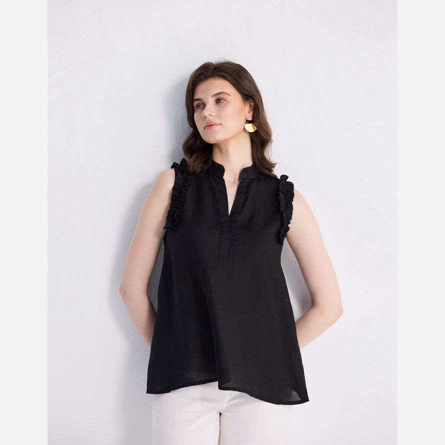 womens madewell reistorᆴ sleeveless hemp top black