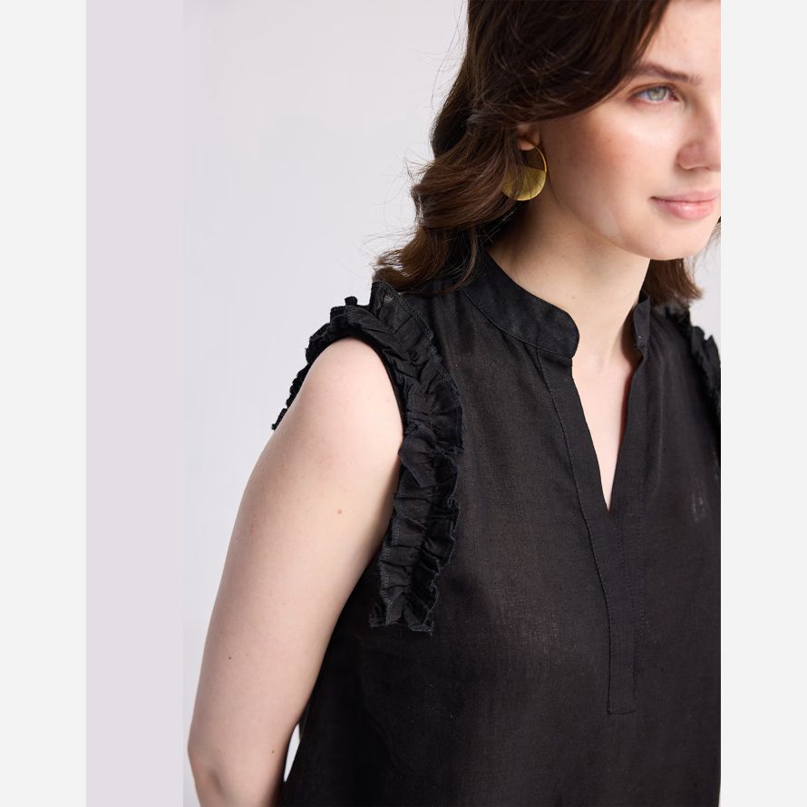 womens madewell reistorᆴ sleeveless hemp top black