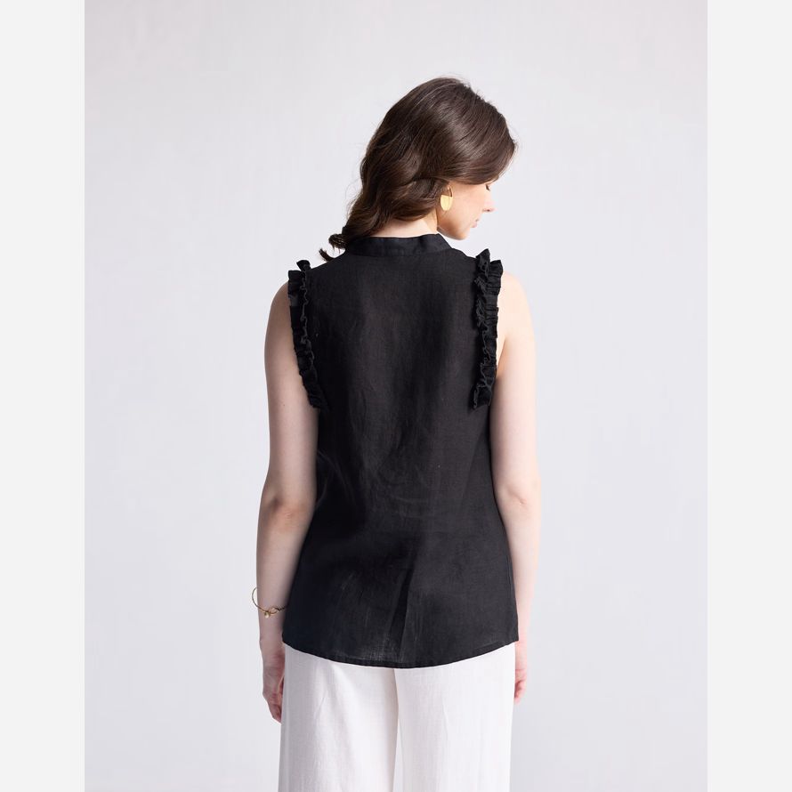 womens madewell reistorᆴ sleeveless hemp top black