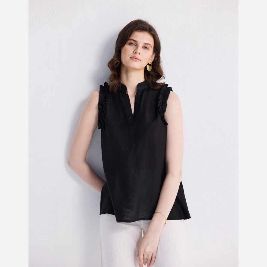 womens madewell reistorᆴ sleeveless hemp top black