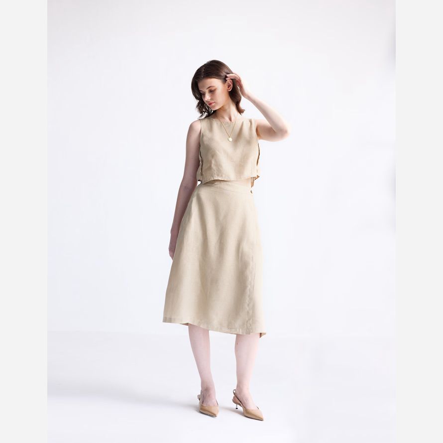 womens madewell reistorᆴ boxy hemp crop top beige
