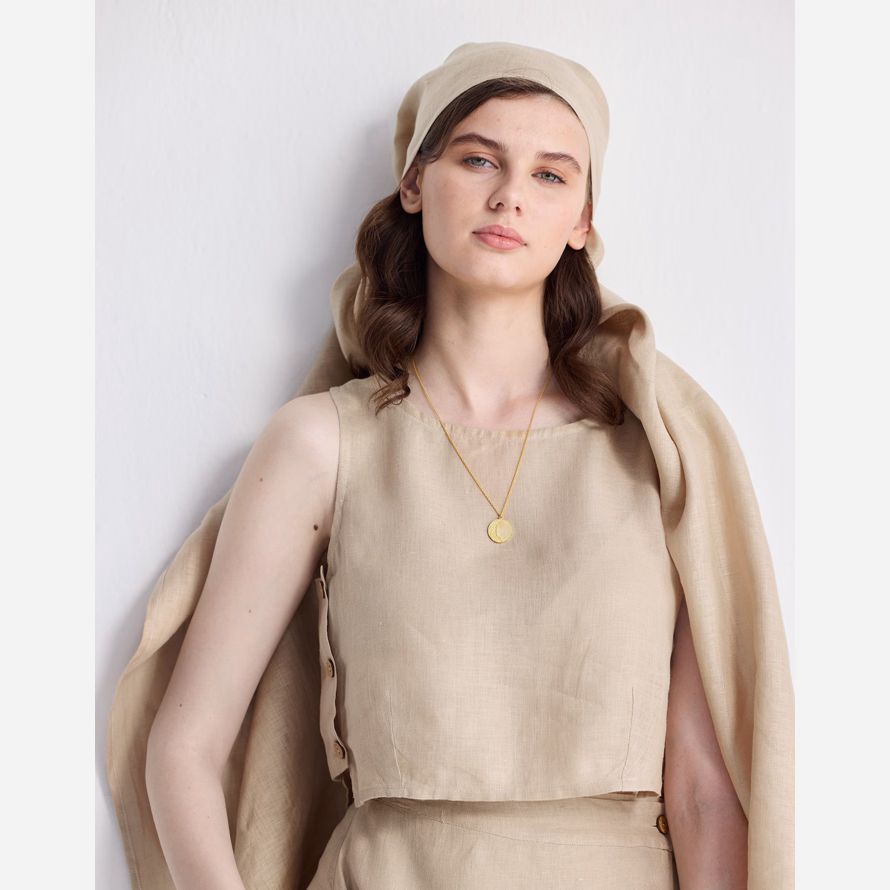 womens madewell reistorᆴ boxy hemp crop top beige
